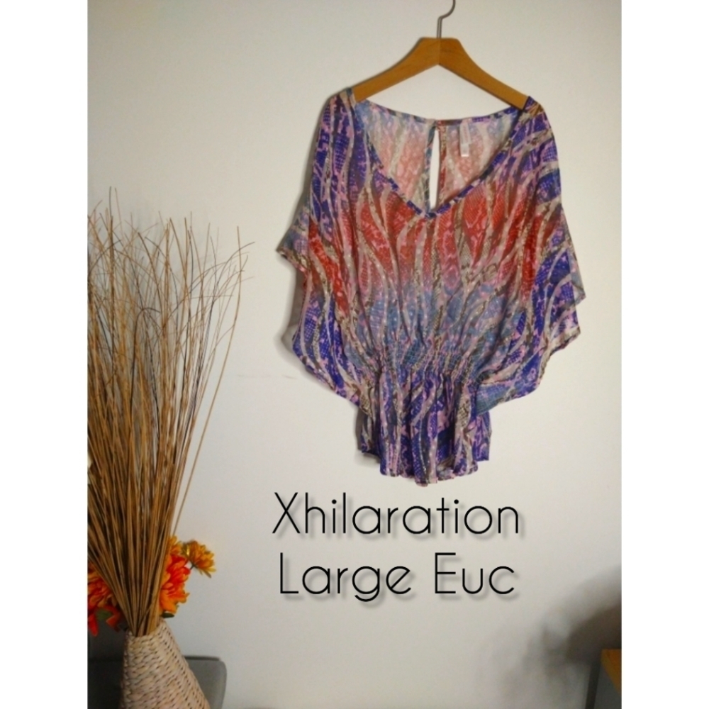 Xhilaration Large Flowy Multi Color Blouse